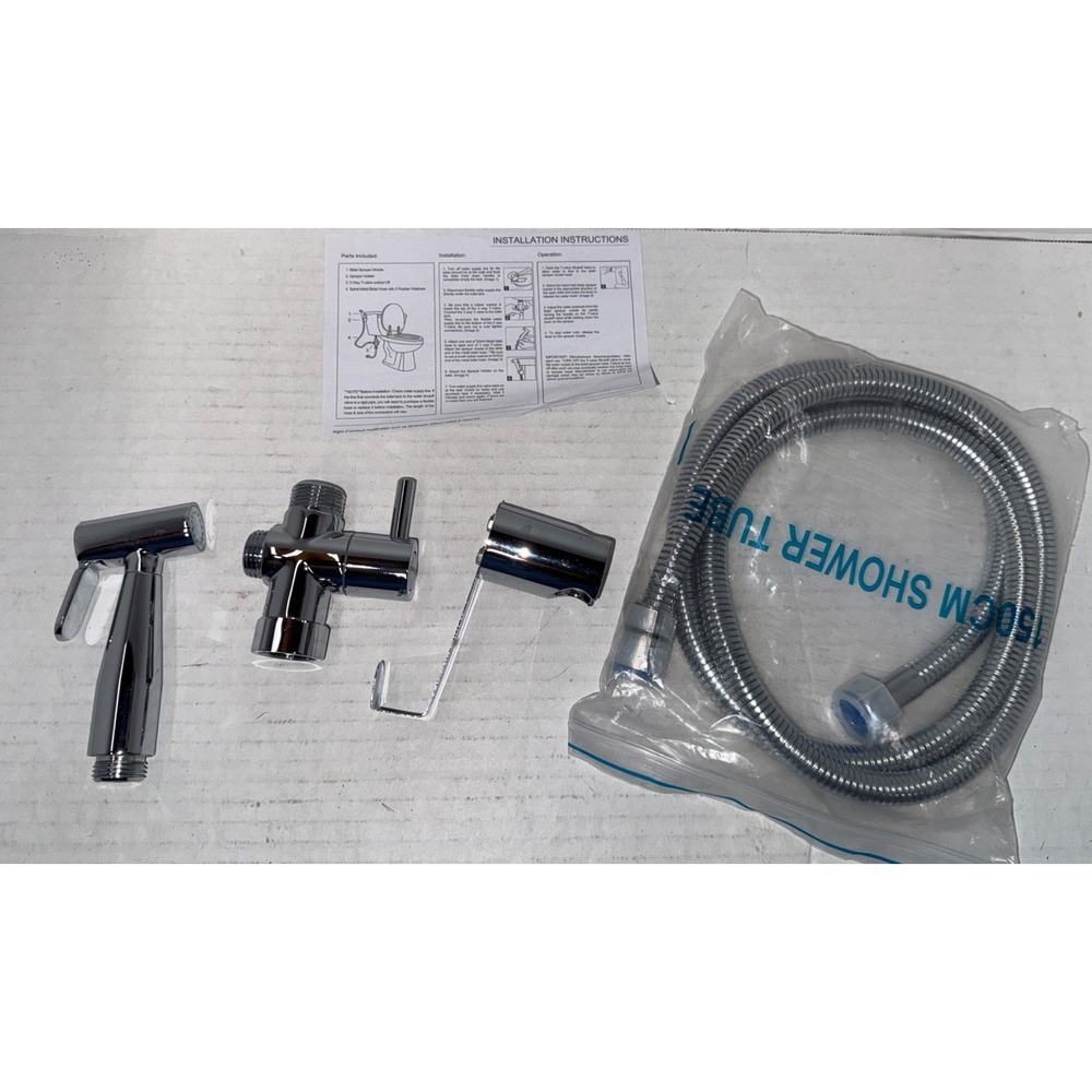 Toilet Shattaf Adapter Hose Bidet Spray Stainless Steel Handheld Shower Head US